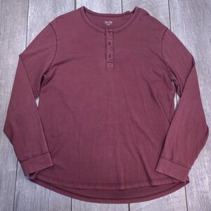 DU/ER Mens Purepima Henley Shirt Size XL Burgandy Long Sleeve Outdoor Top